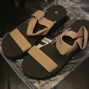 Stylish Black and Tan Sandals